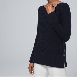White House Black Market Navy Cable-Knit Sweater size XS